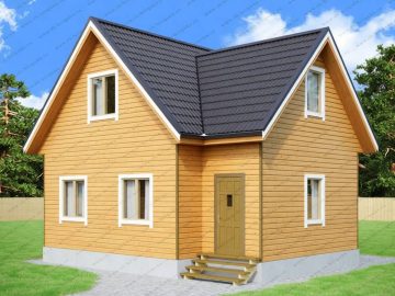 Мансардный дом из бруса 8х8