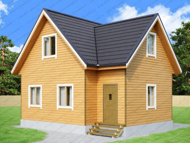 Мансардный дом из бруса 8х8 под ключ