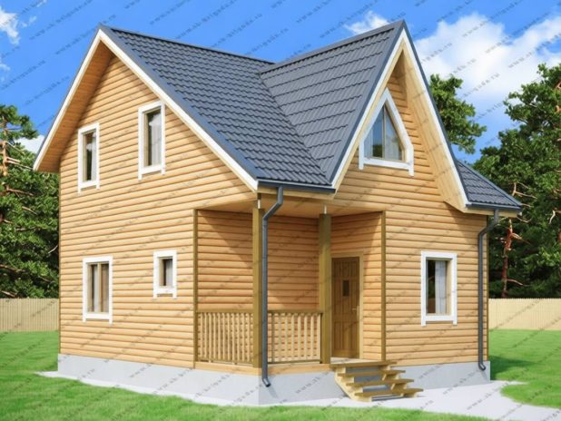 Типовой проект дачного дома из бруса под ключ