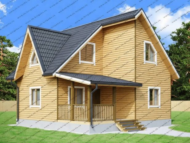 Двухэтажный сруб дома 8х8 под ключ