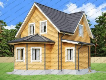 Двухэтажный дом 6х7 из бруса