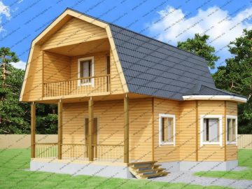 Дом из бруса 6 на 8 с эркером