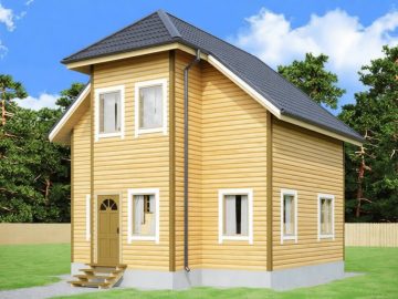 Дом из бруса полуторным этажом