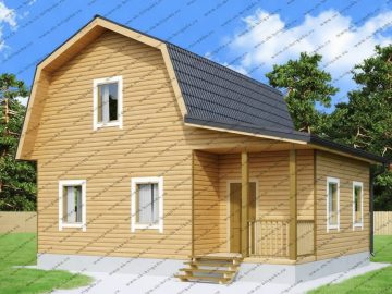 Дачный дом 7х9 с мансардой и верандой