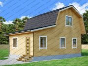 Дом из бруса с кухней в закрытой веранде