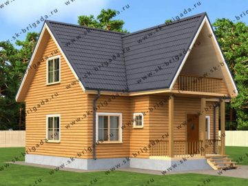 Дом из бруса 9х9 с мансардой
