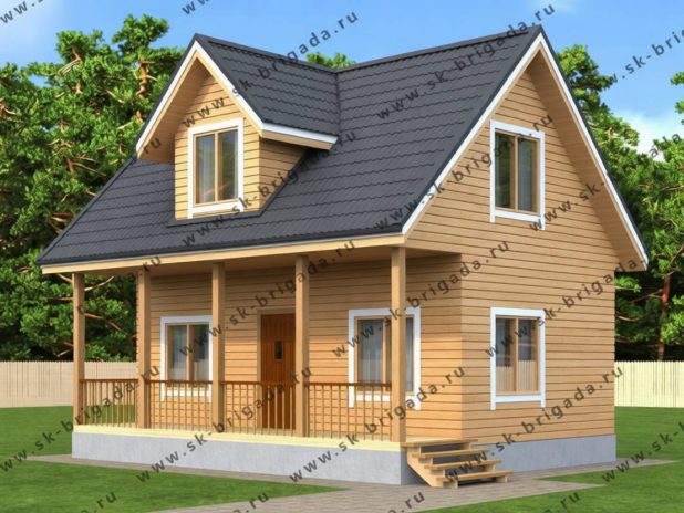 Двухэтажный дом 4,5 на 8 из бруса под ключ