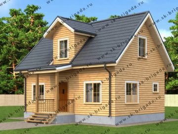 Дом из профилированного бруса 6 на 9 с мансардой