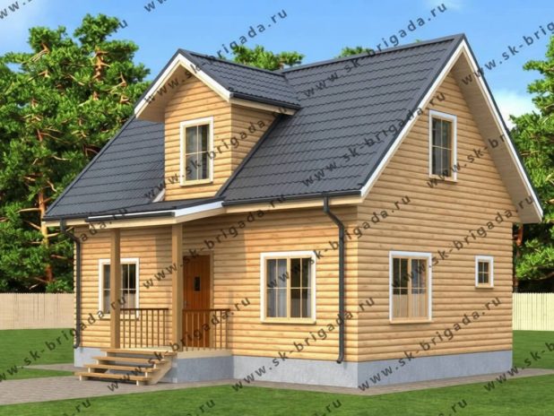 Дом из профилированного бруса 6 на 9 с мансардой под ключ