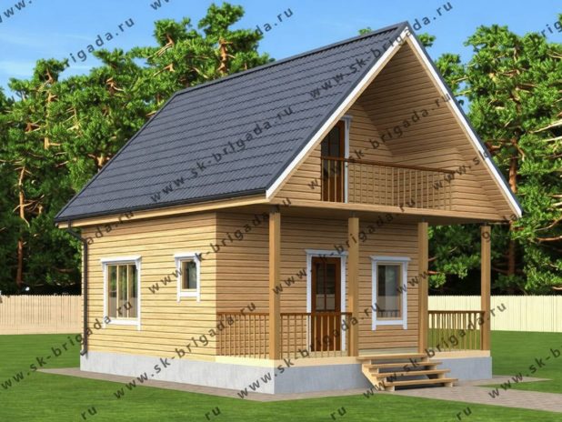 Дачный дом 6х6 с террасой 2х6 под ключ