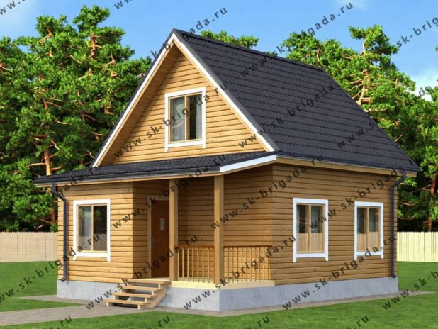 Дом из бруса 6 на 6 с тамбуром под ключ