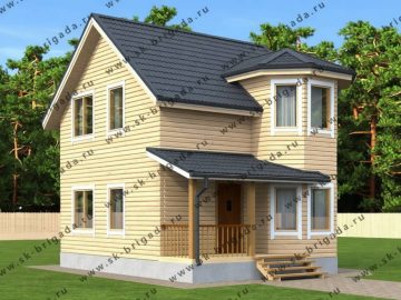 Дом 6х7 из бруса с эркером