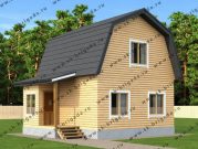 Одноэтажный дом из бруса 6х7 с мансардой