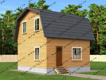 Дом 6х6 из бруса под усадку