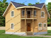 Дом из бруса 8 на 8 с балконом