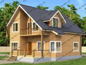 Дом из бруса 10 на 11 с эркером и котельной