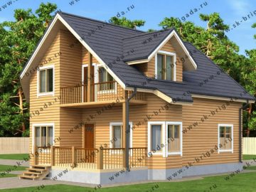 Дом из бруса 10 на 11 с эркером и котельной