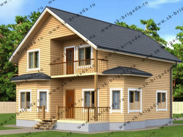 Двухэтажная дом баня из бруса под ключ