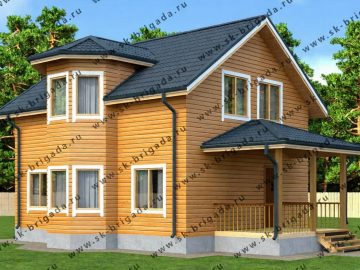 Дом из бруса 7 на 11 с мансардой