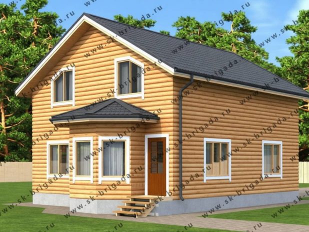 Проект дома из бруса 8х11 с мансардой под ключ