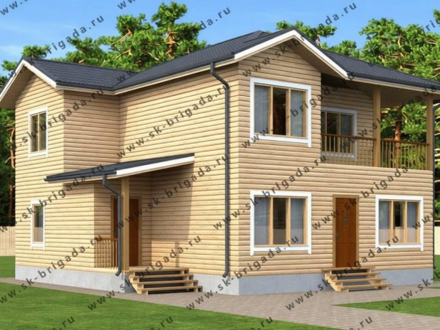 Двухэтажный дом из бруса 10х11 под ключ