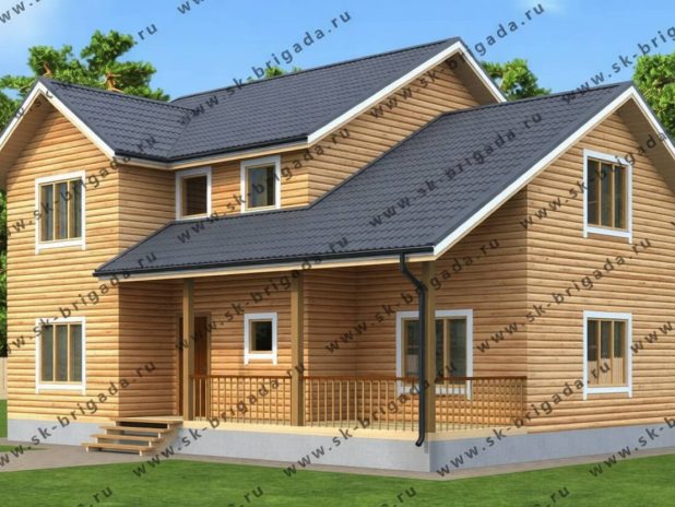 Двухэтажный дом из бруса 9х12 под ключ