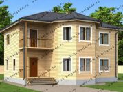 Дом из бруса с кухней – столовой в эркере