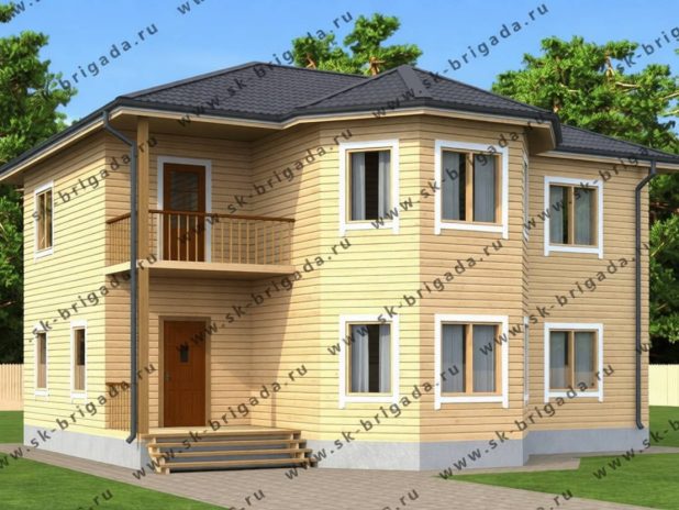 Дом из бруса с кухней – столовой в эркере под ключ