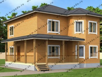 Двухэтажный дом из бруса 11 на 11