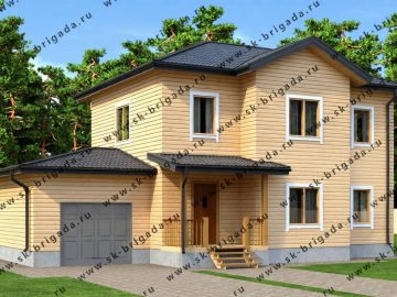 Дом из бруса 8 на 14 с гаражом