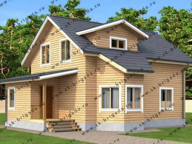 Проект двухэтажного дома 8 на 11 из бруса под ключ