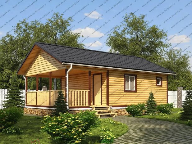 Одноэтажная баня из бруса 6х9 №79 под ключ