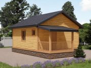 Одноэтажная баня из бруса 6х8