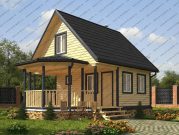 Баня 6х8 с круглой террасой