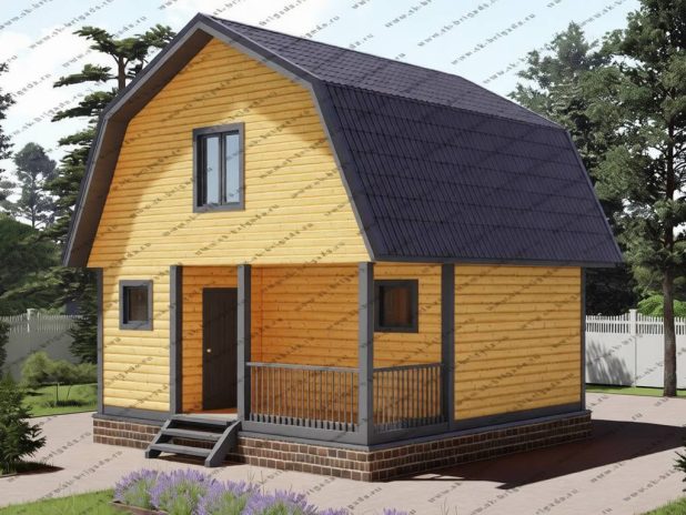 Баня из бруса 6х6 с мансардой и печкой №71 под ключ