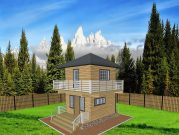 Двухэтажная баня из бруса 4х4