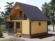 Баня с мансардой и балконом 6 на 6