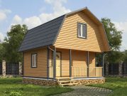 Баня из бруса 6х6 с ломаной крышей