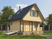 Одноэтажная баня 6х6 с мансардой и туалетом