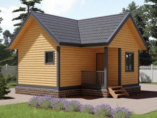 Баня угловая 6 на 6 под ключ