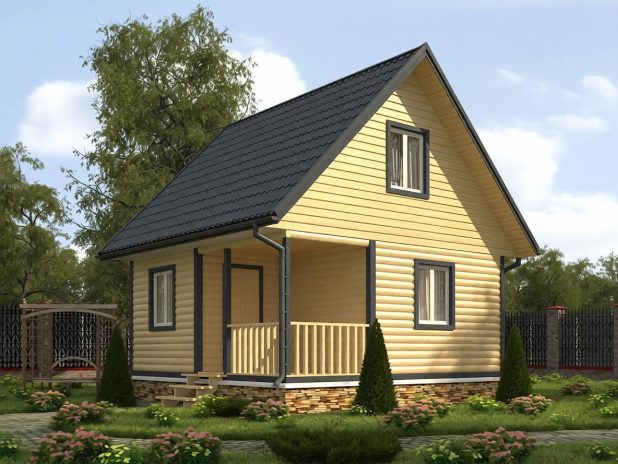 Двухэтажная баня из бруса 6х6 под ключ