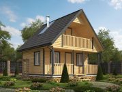 Баня 6 на 6 с террасой и балконом