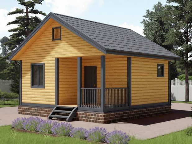 Баня 6х6 с комнатой отдыха и раздевалкой под ключ