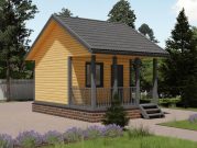 Баня из профилированного бруса 4 на 6 с террасой