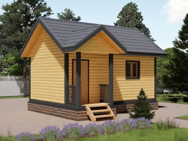 Сруб бани из бруса 4 на 6 под ключ