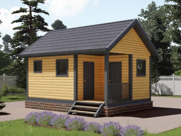 Одноэтажная баня из бруса 4х6 под ключ