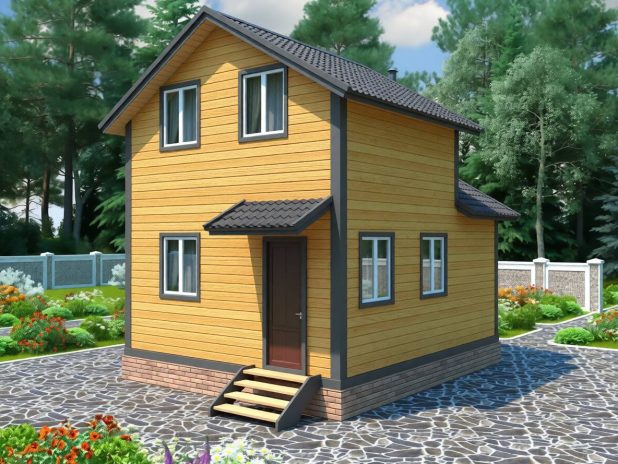 Двухэтажная баня из бруса 5х6 под ключ