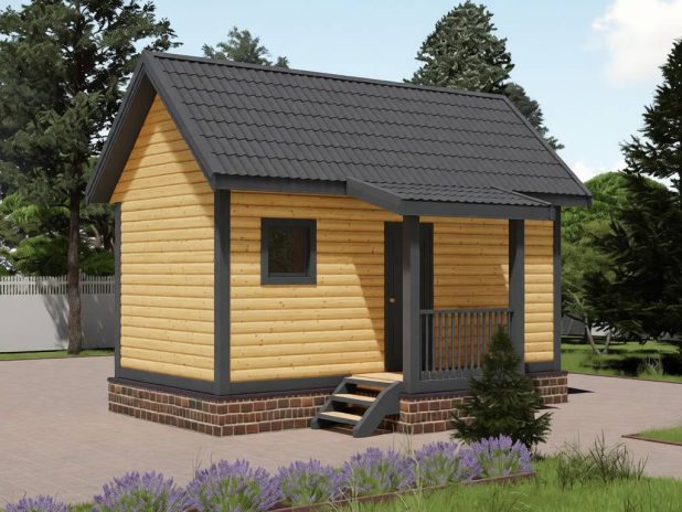 Одноэтажная баня из бруса 3х6 под ключ