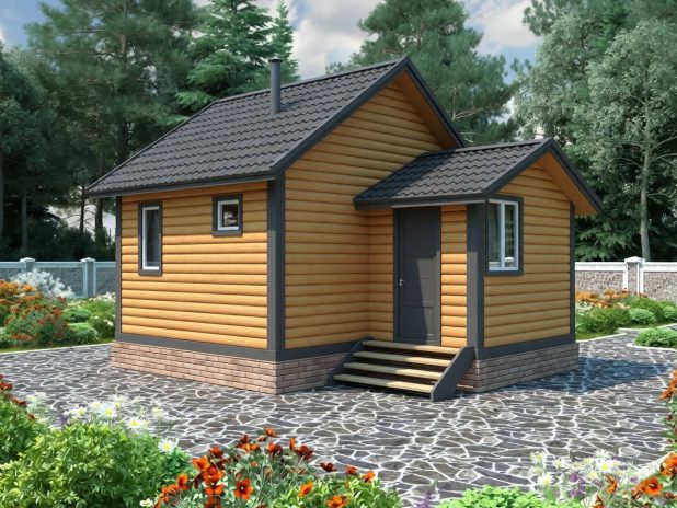 Одноэтажная баня из бруса 5х6 под ключ