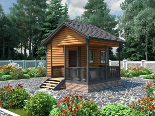 Баня из бруса 5 на 6 с беседкой под ключ